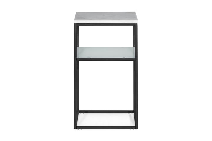 Yöpöytä Titania 40 cm Marmori - Valkoinen/Musta - Huonekalut - Pöytä & ruokailuryhmä - Apupöytä & sivupöytä - Yöpöytä