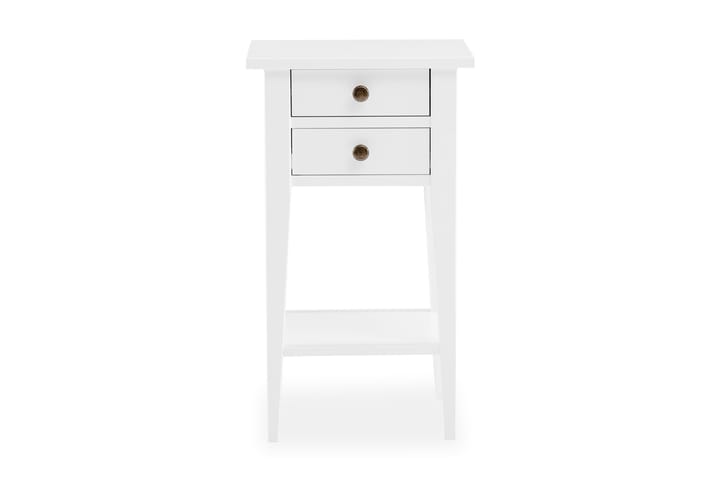 Yöpöytä Torup 39 cm Säilytyksellä 2 laatikkoa+Hylly - Valkoinen - Huonekalut - Pöydät & ruokailuryhmät - Apupöytä & sivupöytä - Yöpöytä