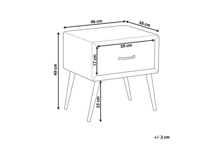 Yöpöytä Villeuif - Harmaa - Huonekalut - Pöytä & ruokailuryhmä - Apupöytä & sivupöytä - Yöpöytä