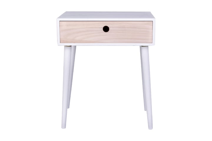 Yöpöytä Wixon 34 cm Säilytyksellä Laatikko - Valkoinen/Luonnonväri - Huonekalut - Pöydät & ruokailuryhmät - Apupöytä & sivupöytä - Yöpöytä