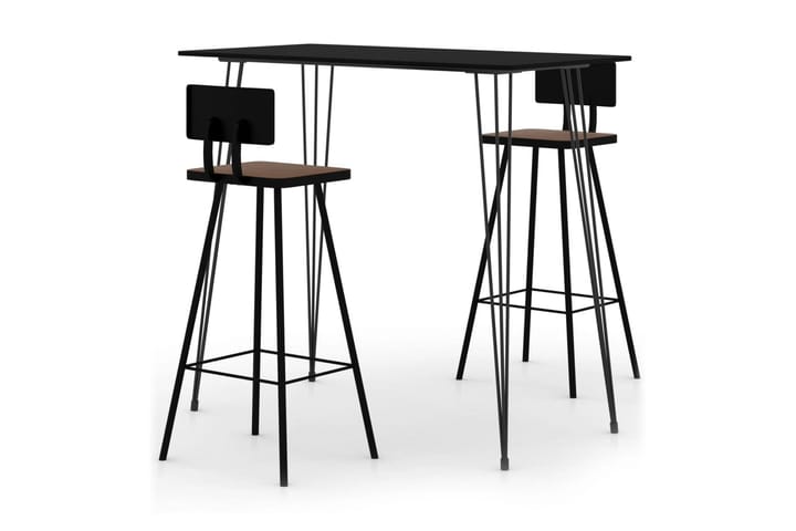 3-osainen baarisarja musta - Huonekalut - Pöytä & ruokailuryhmä - Baaripöydät & seisomapöydät