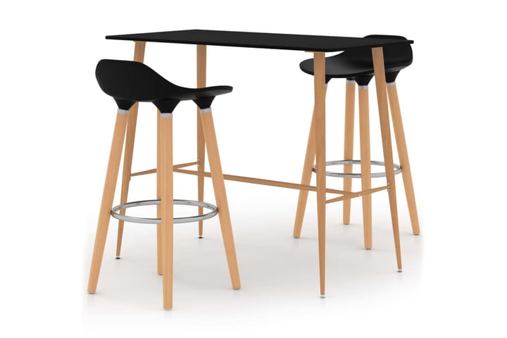 3-osainen baarisarja musta - Musta - Huonekalut - Pöytä & ruokailuryhmä - Baaripöydät & seisomapöydät