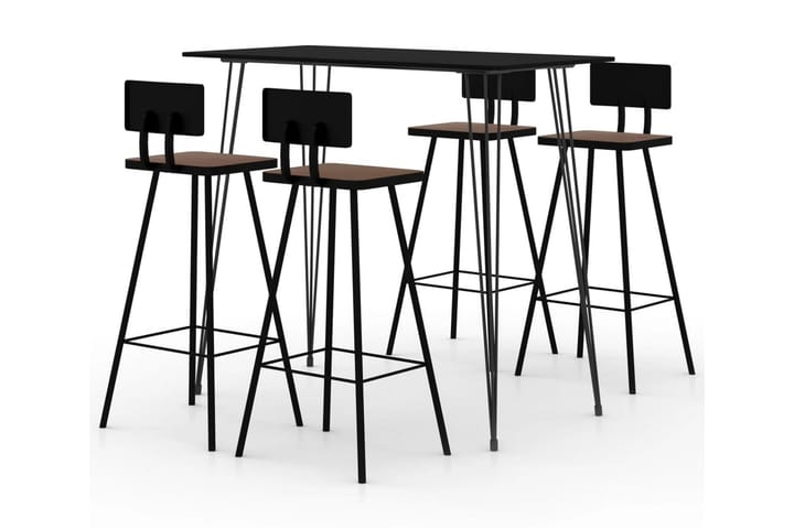 5-osainen baarisarja musta - Huonekalut - Pöytä & ruokailuryhmä - Baaripöydät & seisomapöydät