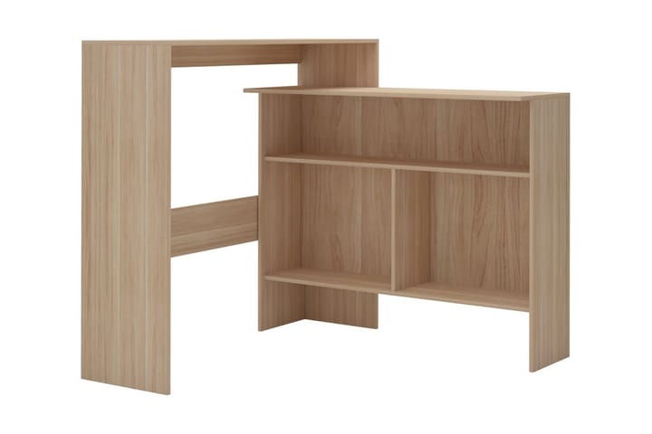 Baaripöytä kahdella pöytätasolla tammi 130x40x120 cm - Ruskea - Huonekalut - Pöydät - Baaripöydät & seisomapöydät
