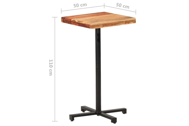 Baaripöytä neliö 50x50x110 cm täysi akaasiapuu - Ruskea - Huonekalut - Pöytä & ruokailuryhmä - Baaripöydät & seisomapöydät
