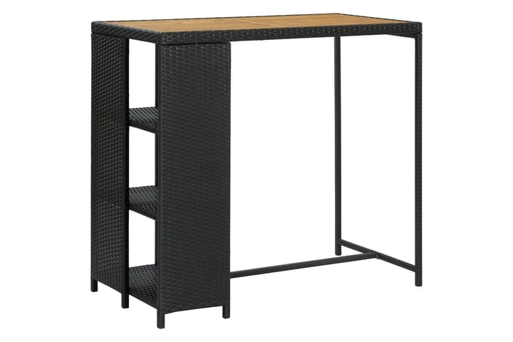 Baaripöytä säilytystelineellä 120x60x110 cm polyrottinki - Musta - Huonekalut - Pöydät - Baaripöydät & seisomapöydät