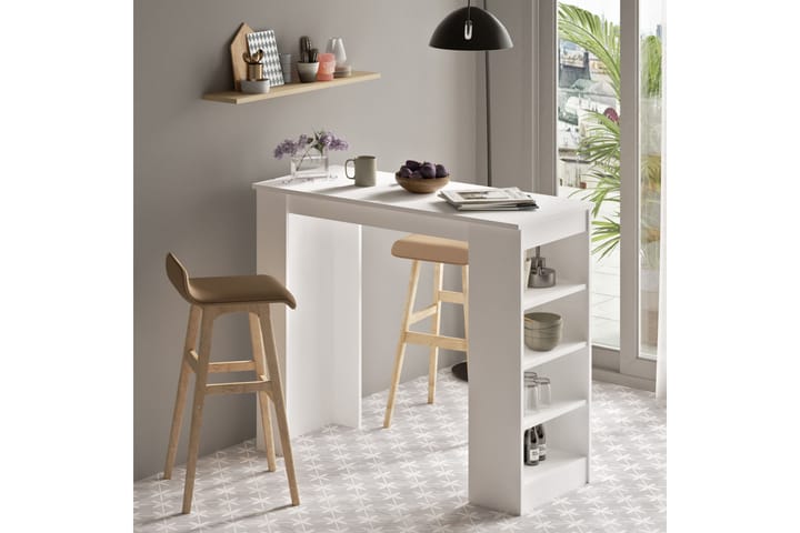 Baaripöytä Spaarndam 120 cm - Valkoinen - Huonekalut - Pöytä & ruokailuryhmä - Baaripöydät & seisomapöydät