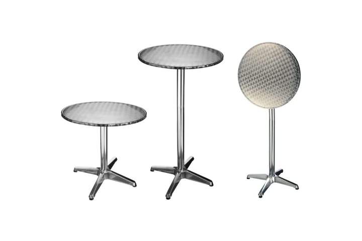 HI Kokoontaittuva bistropöytä alumiini 60x60x(58-115)cm - Hopea - Huonekalut - Pöydät & ruokailuryhmät - Baaripöydät & seisomapöydät