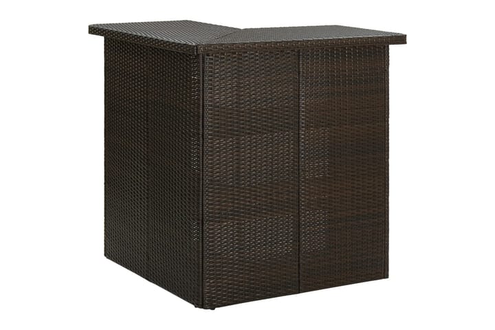 Kulmabaaripöytä ruskea 100x50x105 cm polyrottinki - Ruskea - Huonekalut - Pöydät - Baaripöydät & seisomapöydät