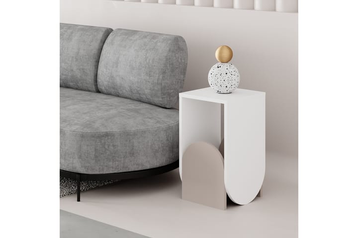 Sivupöytä Nunn 32 cm - Valkoinen/Beige/Vaaleanruskea - Huonekalut - Pöydät - Lamppupöydät & sivupöydät