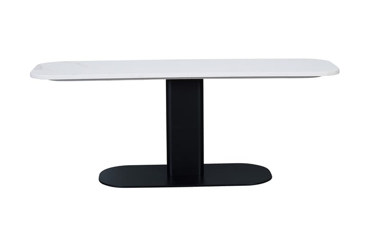 Apupöytä Himna 120 cm Soikea Marmori - Valkoinen/Musta - Huonekalut - Pöytä & ruokailuryhmä - Apupöytä & sivupöytä - Konsolipöytä