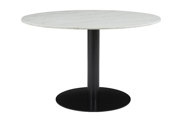 Ruokapöytä Justine 106 cm Pyöreä Marmori - Valkoinen/Musta - Huonekalut - Pöydät - Marmoripöydät