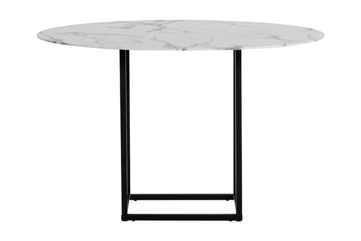 Ruokapöytä Sadorus 120 cm Pyöreä - Valkoinen/Musta - Huonekalut - Pöytä & ruokailuryhmä - Marmoripöydät