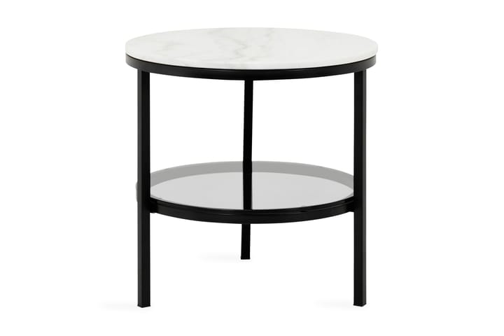 Sivupöytä Riseine 50 cm Pyöreä - Valkoinen/Musta - Huonekalut - Pöydät - Marmoripöydät