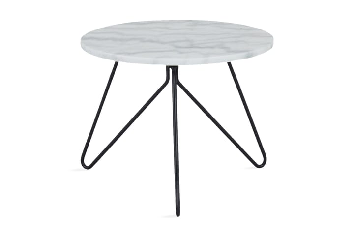 Sivupöytä Simone 45 cm Pyöreä Marmori - Valkoinen/Musta - Huonekalut - Pöydät - Marmoripöydät