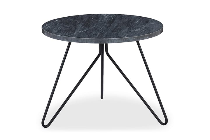 Sivupöytä Sisko 45 cm Pyöreä Marmori - Harmaa/Musta - Huonekalut - Pöydät & ruokailuryhmät - Sohvapöytä