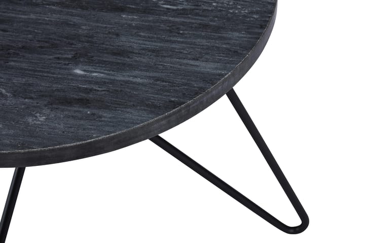 Sivupöytä Sisko 45 cm Pyöreä Marmori - Harmaa/Musta - Huonekalut - Pöydät & ruokailuryhmät - Marmoripöydät
