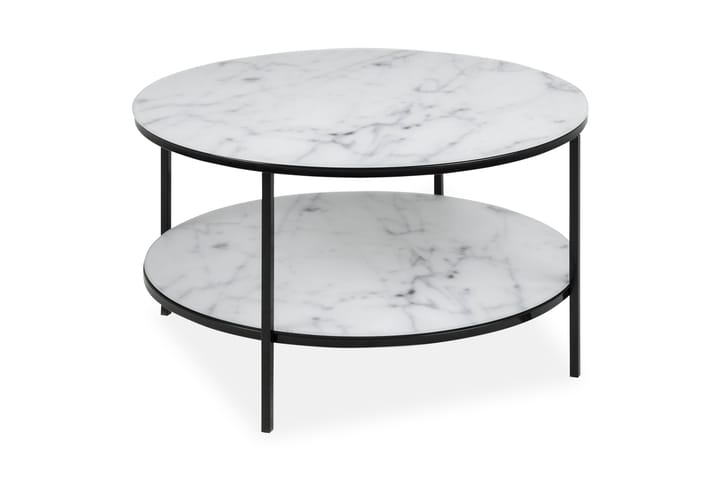 Sohvapöytä Alisma 80 cm Pyöreä - Valkoinen/Musta/Harmaa - Huonekalut - Pöydät - Sohvapöydät