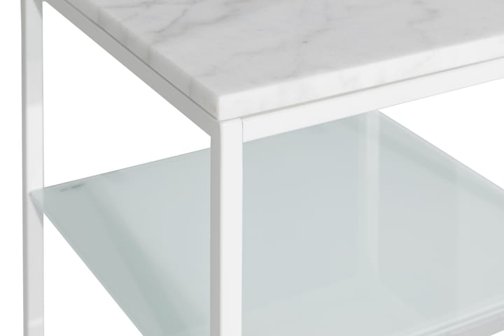 Yöpöytä Titania 40x40x65 cm Marmori - Valkoinen/Valkoinen - Huonekalut - Pöydät - Marmoripöydät