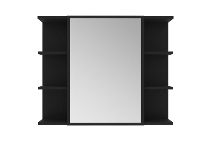 Kylpyhuoneen peilikaappi musta 80x20,5x64 cm lastulevy - Musta - Huonekalut - Pöytä & ruokailuryhmä - Meikki- & kampauspöydät