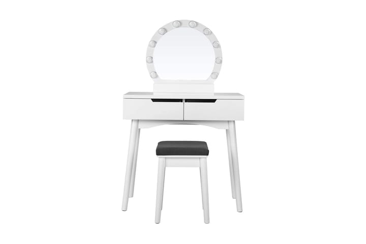 Meikkipöytä Emerson 128 cm peilillä - Valkoinen - Huonekalut - Pöydät & ruokailuryhmät - Meikki- & kampauspöydät - Meikkipöytä peilillä