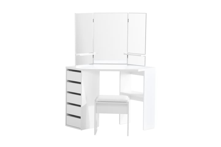 Meikkipöytä Hagsta 114 cm - Valkoinen - Huonekalut - Pöydät & ruokailuryhmät - Työpöytä - Kirjoituspöytä - Kulmakirjoituspöytä