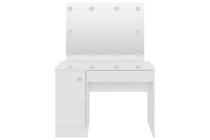 Meikkipöytä LED-valoilla 110x55x145 cm - Valkoinen - Huonekalut - Pöytä & ruokailuryhmä - Meikki- & kampauspöydät