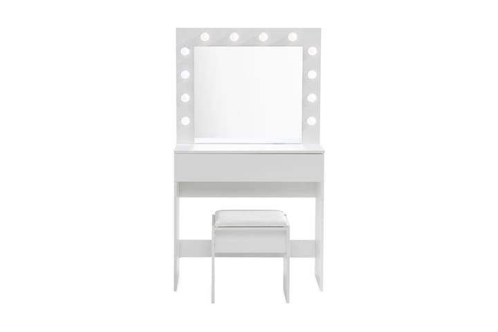 Meikkipöytä Lycke 80 cm LED-valaistus - Valkoinen - Huonekalut - Pöytä & ruokailuryhmä - Meikki- & kampauspöydät