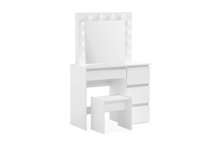 Meikkipöytä Lyr 94 cm LED-valaistus - Valkoinen - Huonekalut - Pöytä & ruokailuryhmä - Meikki- & kampauspöydät