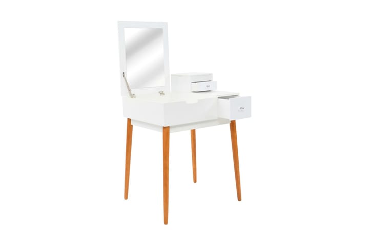 Peilipöytä MDF 60x50x86 cm - Valkoinen - Huonekalut - Pöytä & ruokailuryhmä - Meikki- & kampauspöydät - Meikkipöytä peilillä