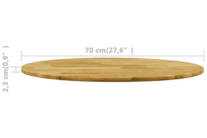 Pöytälevy kiinteä tammipuu pyöreä 23mm 700mm - Ruskea - Huonekalut - Pöydät & ruokailuryhmät - Pöydän tarvikkeet - Pöydänjalat & tarvikkeet