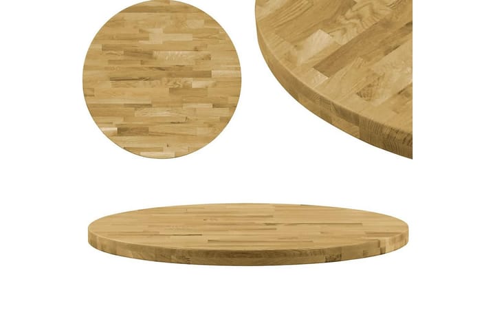 Pöytälevy kiinteä tammipuu pyöreä 44mm 500 mm - Ruskea - Huonekalut - Pöytä & ruokailuryhmä - Pöydän tarvikkeet - Pöydänjalat & tarvikkeet