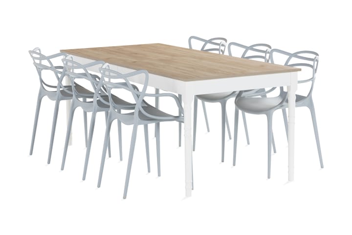 Jatkettava Ruokapöytä Erin 200 cm 6 Daye Nojatuolia - Huonekalut - Pöytä & ruokailuryhmä - Ruokailuryhmä