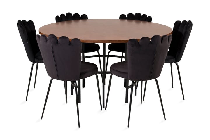 Ruokailuryhmä Copenhagen + 6 Limhamn Tuolia Musta - Furniture Fashion - Huonekalut - Pöytä & ruokailuryhmä - Ruokailuryhmä