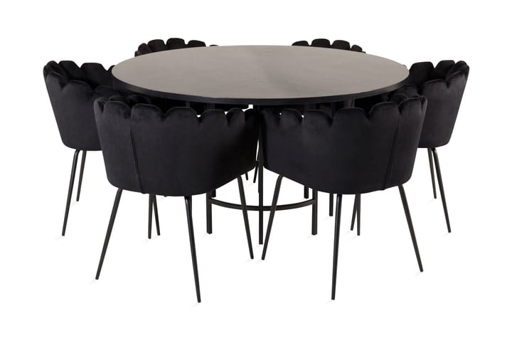 Ruokailuryhmä Copenhagen + 6 Limhamn Tuolia Musta - Furniture Fashion - Huonekalut - Pöytä & ruokailuryhmä - Ruokailuryhmä