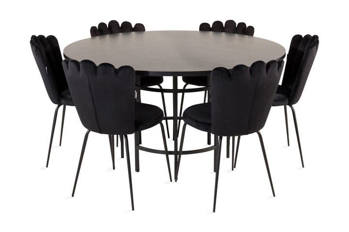 Ruokailuryhmä Copenhagen + 6 Limhamn Tuolia Musta - Furniture Fashion - Huonekalut - Pöydät & ruokailuryhmät - Ruokailuryhmä