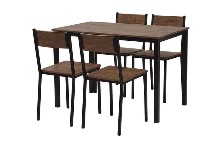 Ruokailuryhmä Crown 110 cm 4 tuolia - Tummanruskea / musta - Huonekalut - Pöydät & ruokailuryhmät - Ruokailuryhmä