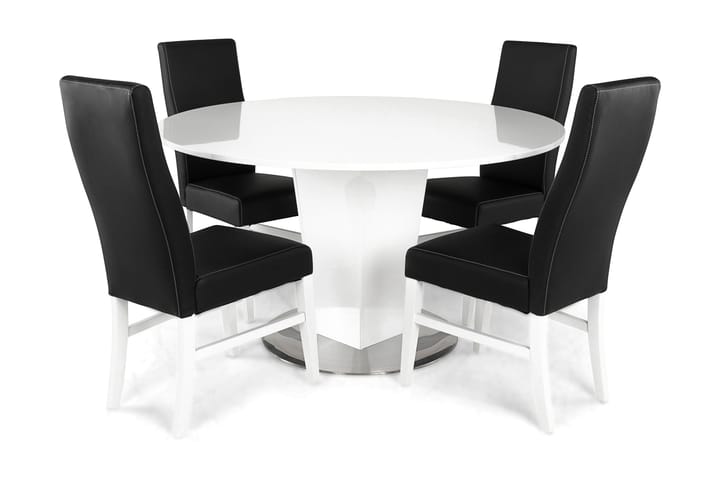 Ruokailuryhmä Diadema 4 Max tuolia - Valkoinen/Musta - Huonekalut - Pöytä & ruokailuryhmä - Ruokailuryhmä