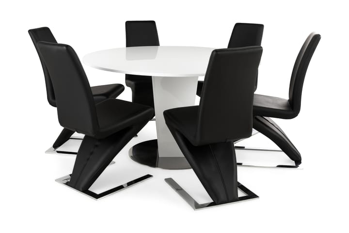 Ruokailuryhmä Diadema 6 Hugo tuolia - Musta/Kromi - Huonekalut - Pöytä & ruokailuryhmä - Ruokailuryhmä