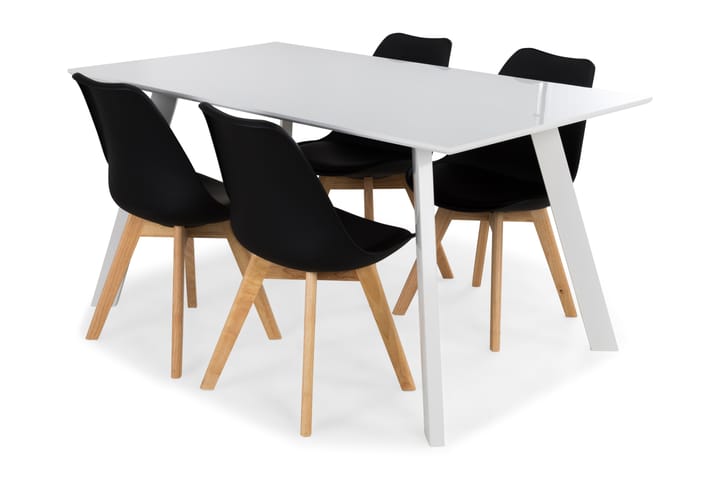 Ruokailuryhmä Eli 4 Erin tuolia - Valkoinen/Musta - Huonekalut - Pöytä & ruokailuryhmä - Ruokailuryhmä