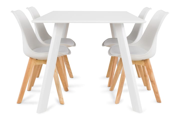 Ruokailuryhmä Eli 4 Erin tuolia - Valkoinen/Valkoinen - Huonekalut - Pöytä & ruokailuryhmä - Ruokailuryhmä