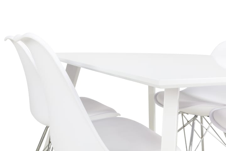 Ruokailuryhmä Eli 4 Scale tuolia - Valkoinen/Valkoinen PU/Kromi - Huonekalut - Pöytä & ruokailuryhmä - Ruokailuryhmä