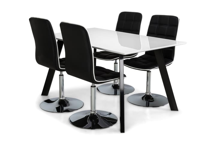 Ruokailuryhmä Eli 4 Shaw tuolia - Harmaa/Valkoinen/Musta - Huonekalut - Pöytä & ruokailuryhmä - Ruokailuryhmä