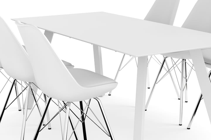 Ruokailuryhmä Fly 180 cm sis 6 Shell tuolia - Valkoinen - Huonekalut - Pöytä & ruokailuryhmä - Ruokailuryhmä