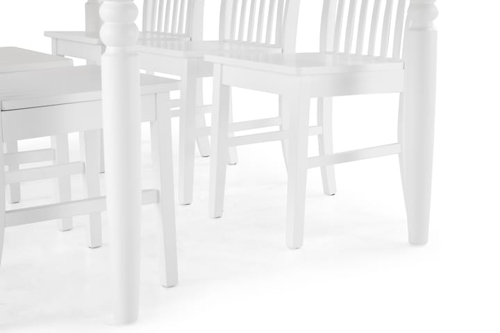 Ruokailuryhmä Hampton 190 cm 6 Augusta tuolia - Valkoinen - Huonekalut - Pöytä & ruokailuryhmä - Ruokailuryhmä