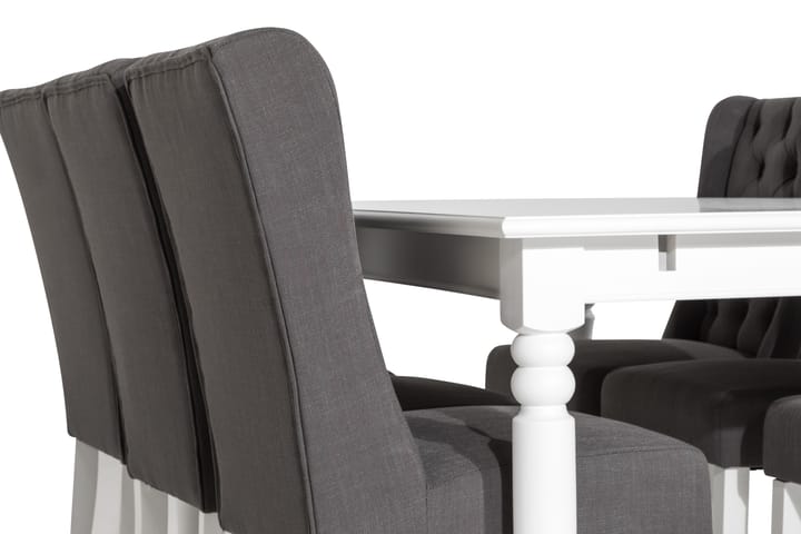 Ruokailuryhmä Hampton 190 cm 6 Isolde tuolia - Vintage Jalava/Valk/Harmaa - Huonekalut - Pöytä & ruokailuryhmä - Ruokailuryhmä