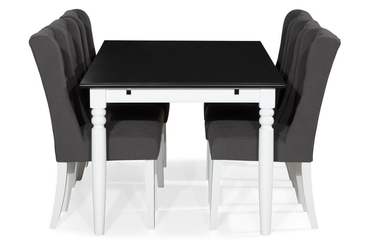 Ruokailuryhmä Hampton 190 cm + 6 Isolde tuolia - Vintage Jalava/Valk/Harmaa - Huonekalut - Pöydät & ruokailuryhmät - Ruokailuryhmä