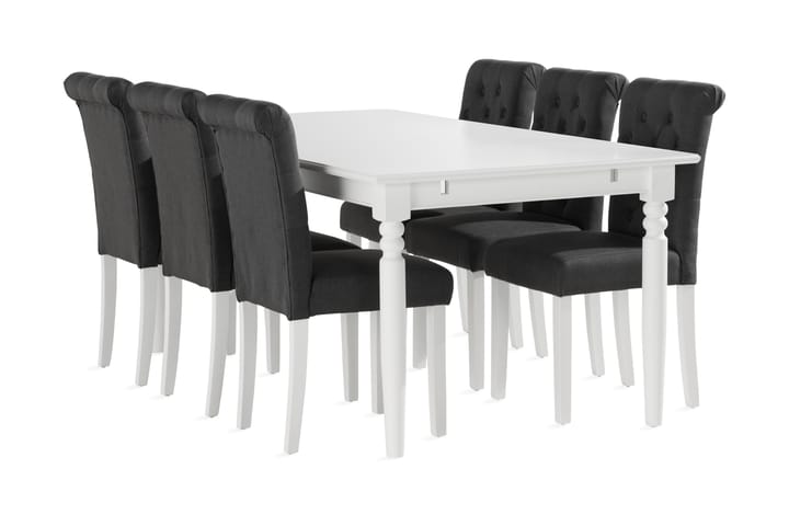Ruokailuryhmä Hampton 190 cm 6 Svanberga tuolia - Valkoinen - Huonekalut - Pöytä & ruokailuryhmä - Ruokailuryhmä