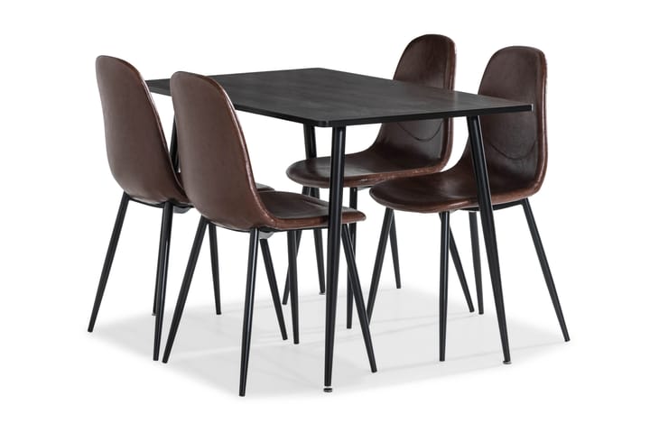 Ruokailuryhmä Indian Oak 4 tuolia - Ruskea - Huonekalut - Tuoli & nojatuoli - Ruokapöydän tuolit