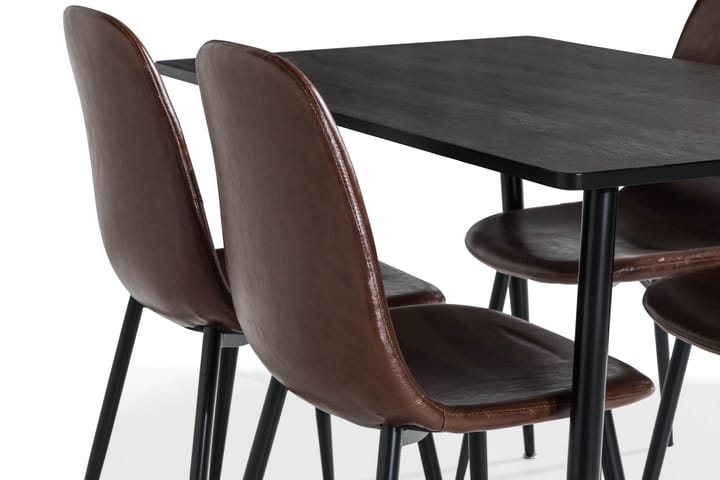 Ruokailuryhmä Indian Oak 4 tuolia - Ruskea - Huonekalut - Pöydät & ruokailuryhmät - Ruokailuryhmä